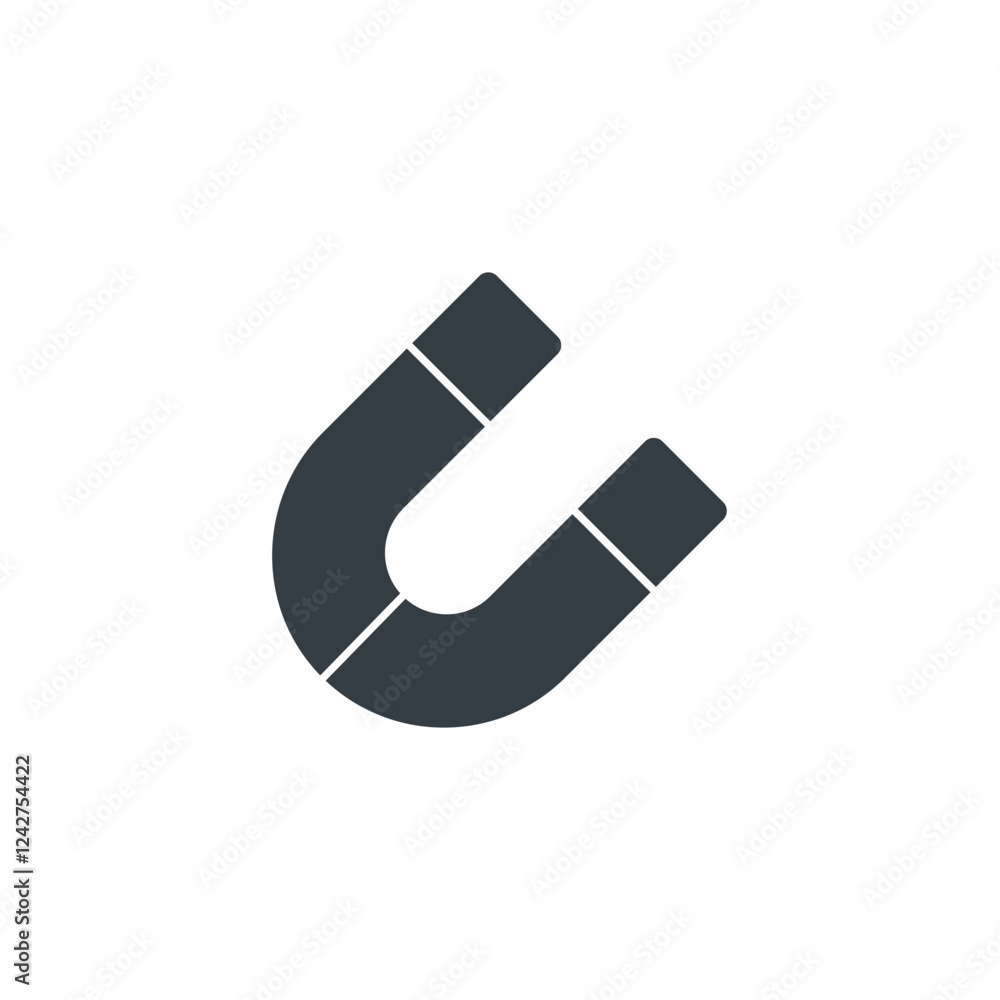 Magnet icon symbol vector illustration isolated on white background Magnet icon symbol vector illustration isolated on white background