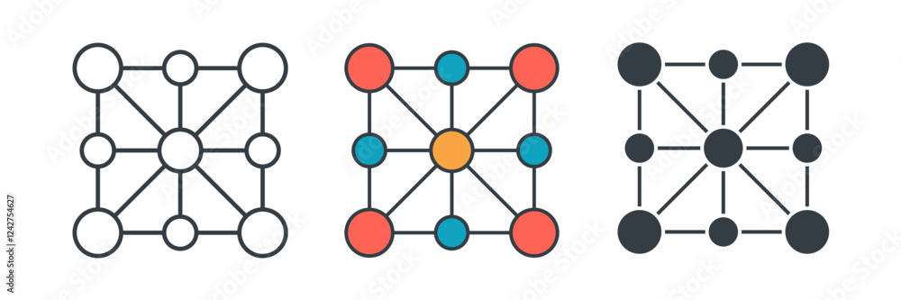 Network icon symbol vector illustration isolated on white background Network icon symbol vector illustration isolated on white background