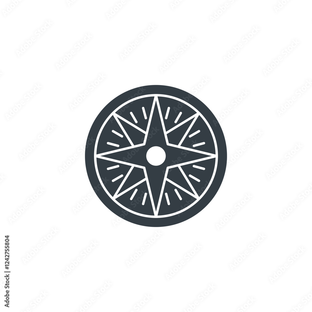 Compass icon symbol vector illustration isolated on white background Compass icon symbol vector illustration isolated on white background