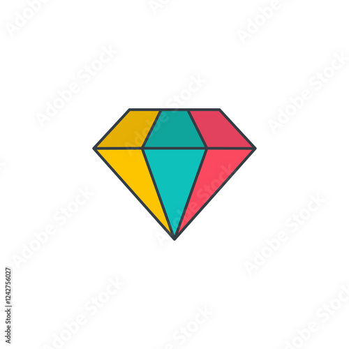 Diamond icon symbol vector illustration isolated on white background