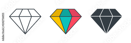 Diamond icon symbol vector illustration isolated on white background