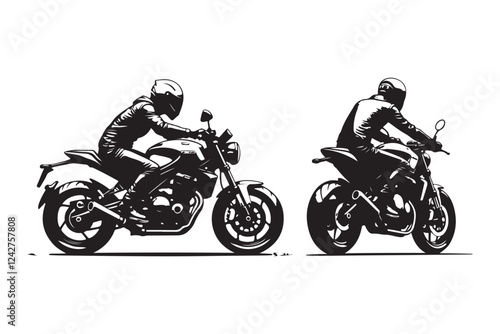 PrintExtreme Motocross Stunt Silhouettes