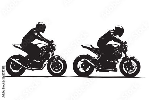 Motorcycle black silhouette on a white background, motorcycle, bike, motorbike, motor, speed, sport, motocross, biker, race, road, transport, wheel, engine, red, transportation, ride, fast, racing, he