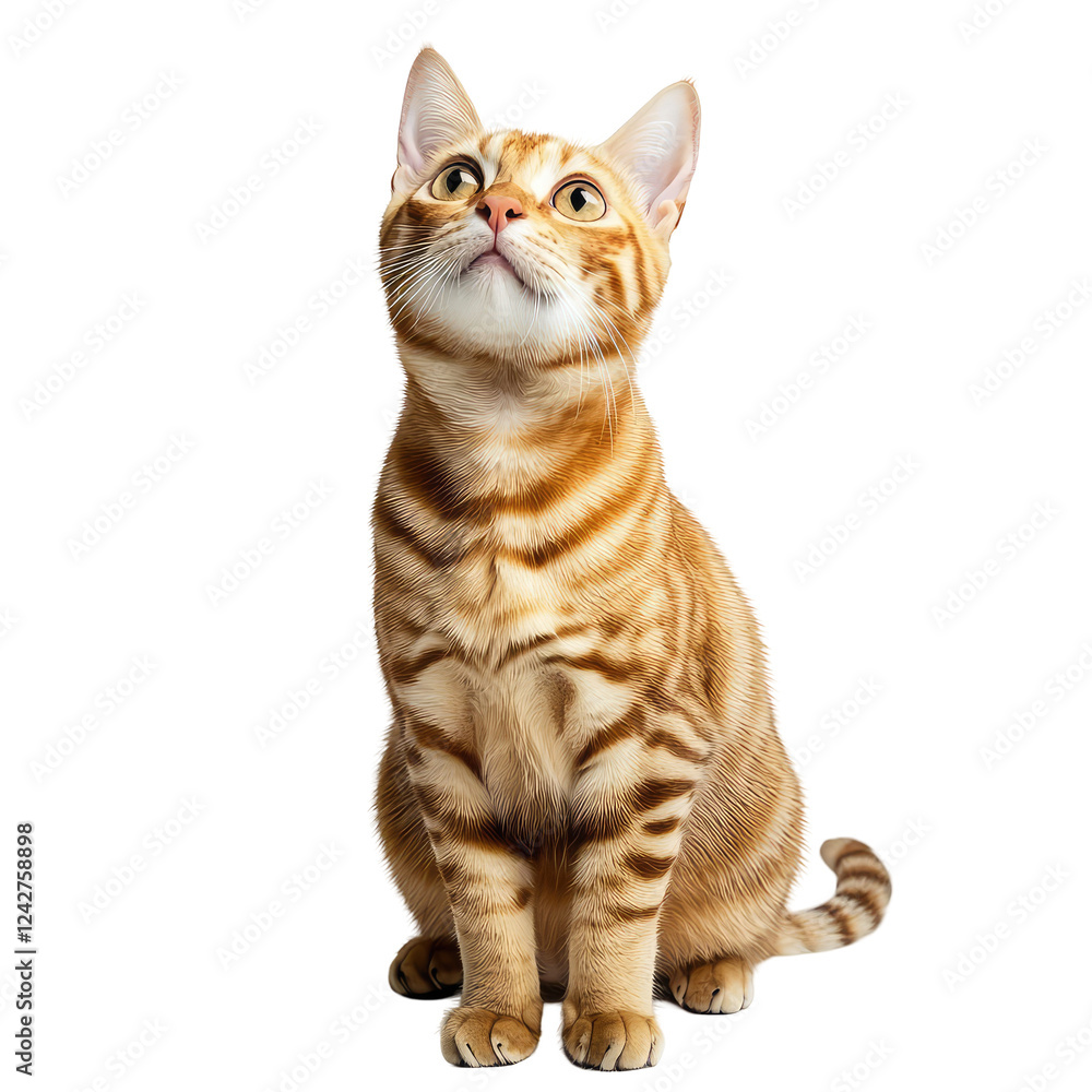 Obraz premium Majestic Orange Tabby Cat Sitting Gracefully in Studio with transparent background