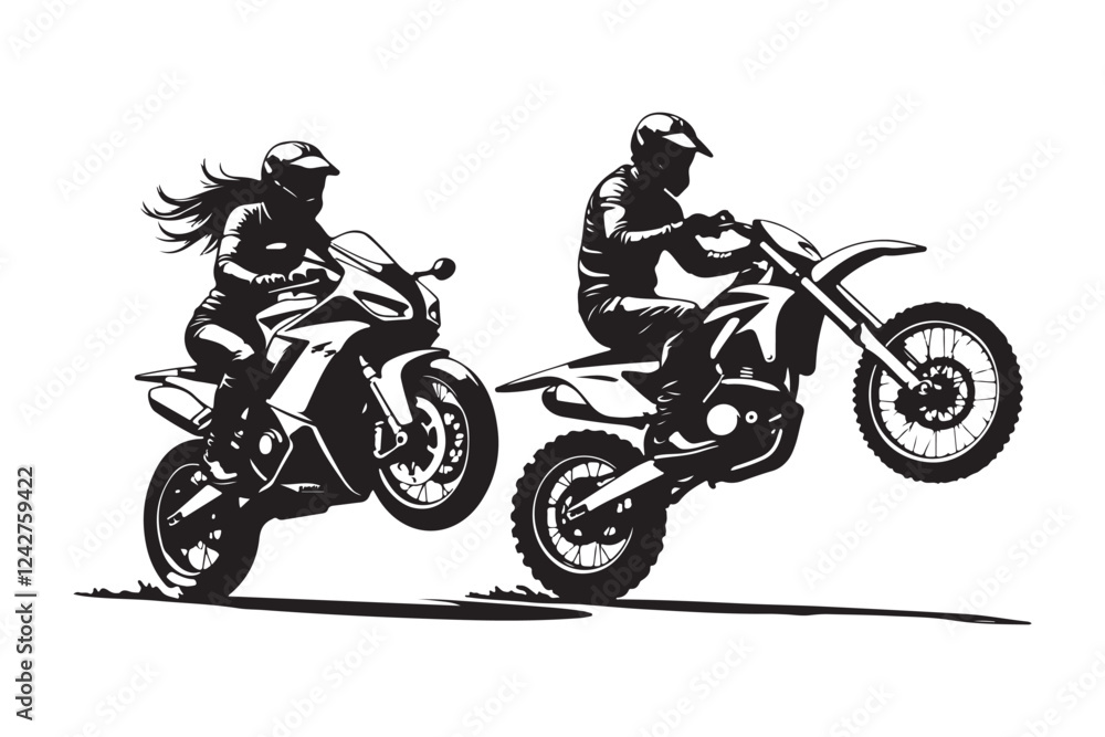 PrintExtreme Motocross Stunt Silhouettes PrintExtreme Motocross Stunt Silhouettes