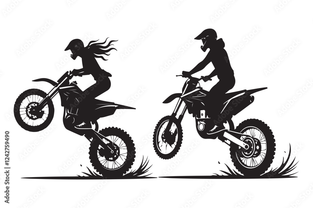 PrintExtreme Motocross Stunt Silhouettes PrintExtreme Motocross Stunt Silhouettes