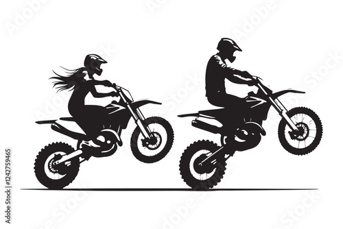 PrintExtreme Motocross Stunt Silhouettes