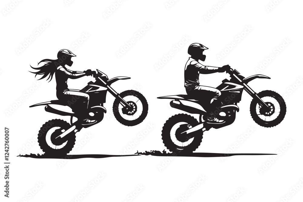 PrintExtreme Motocross Stunt Silhouettes PrintExtreme Motocross Stunt Silhouettes