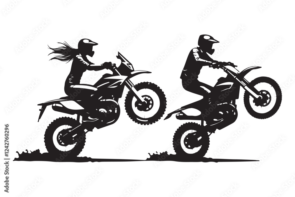 PrintExtreme Motocross Stunt Silhouettes PrintExtreme Motocross Stunt Silhouettes