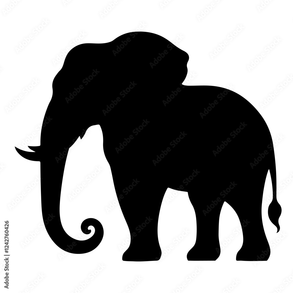 Obraz premium Elephant silhouette vector icon sign symbol illustration design.