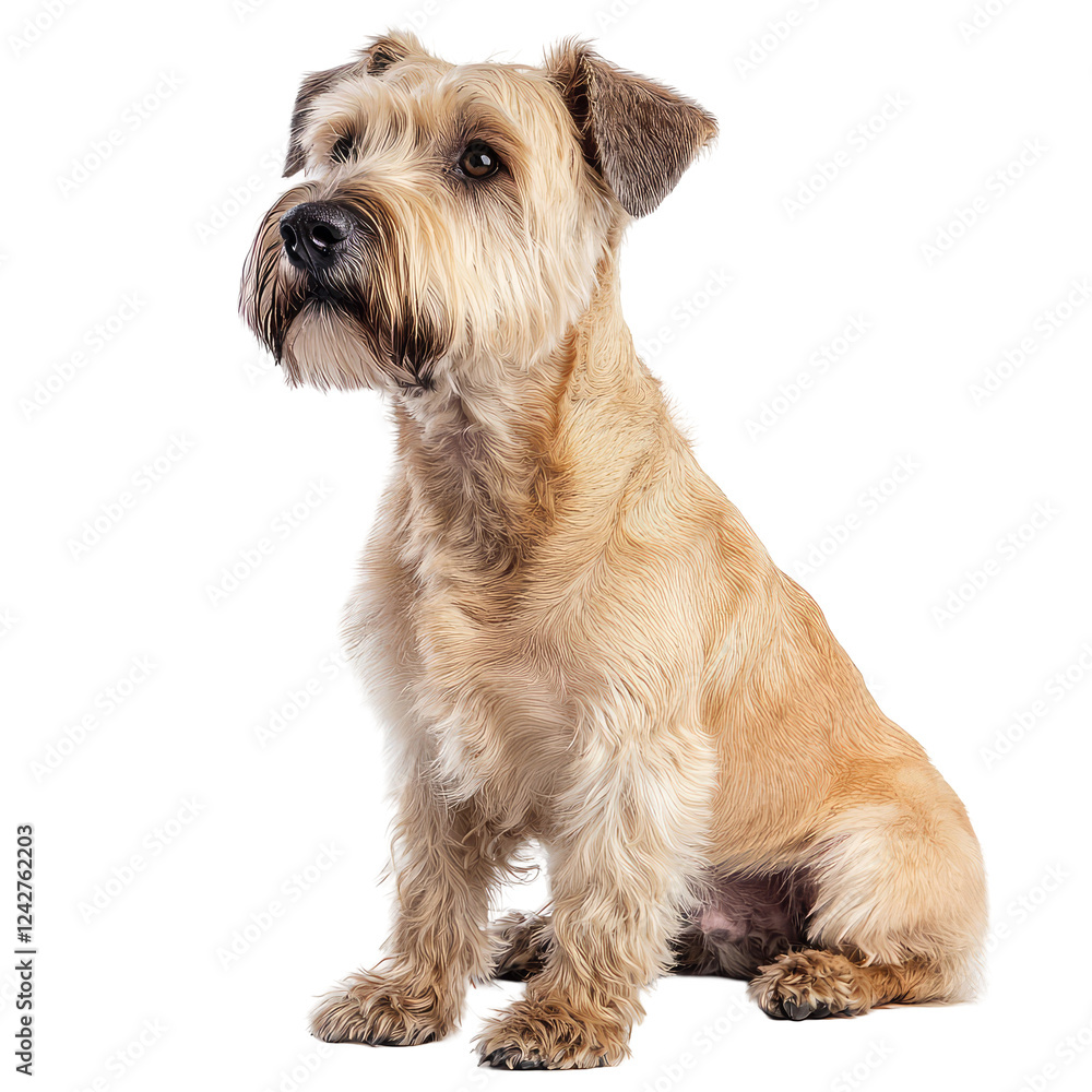Adorable Wheaten Terrier Dog Sitting Gracefully in Bright Studio Setting with Soft transparent background Adorable Wheaten Terrier Dog Sitting Gracefully in Bright Studio Setting with Soft transparent background