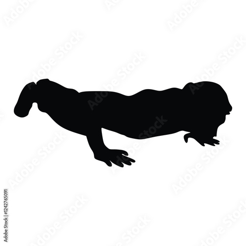 Man sports exercising silhouettes