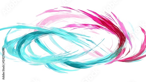 Wallpaper Mural Abstract swirling paint strokes in pink, teal, and crimson. Torontodigital.ca