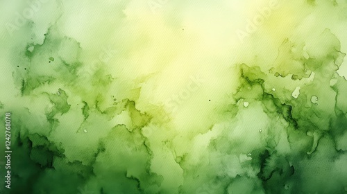 Abstract Watercolor Background in Green and Yellow Tones Suitable for Various Creative Projects and Designs