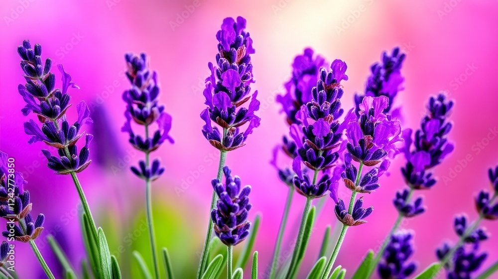 Obraz premium Vibrant Lavender Flowers in Bloom with Colorful Background