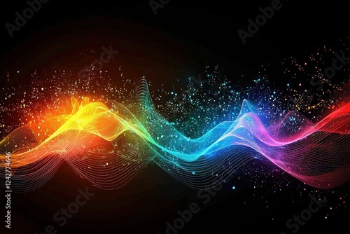 Wallpaper Mural Modern Dark Background with Abstract Wave Patterns Torontodigital.ca