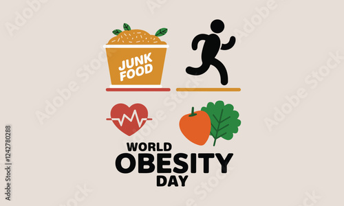 World Obesity Day Vector Illustration | Social Media, T-Shirt, Poster, Sticker, Print Card & Animated GIF Design. Print ready eps