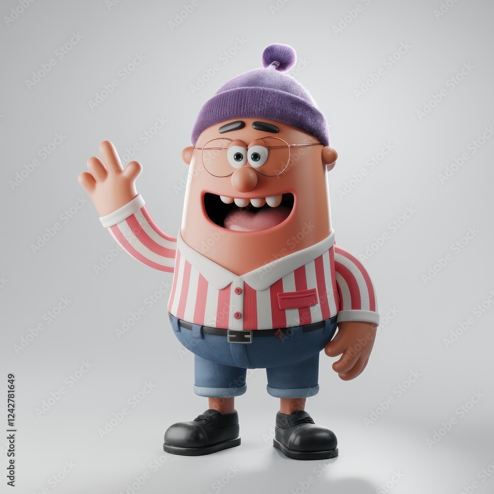 3d Happy Cartoon Character isolated on a White Background 3d Happy Cartoon Character isolated on a White Background