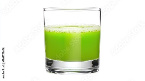 Wallpaper Mural Bright Green Juice in Clear Glass on White Background Torontodigital.ca