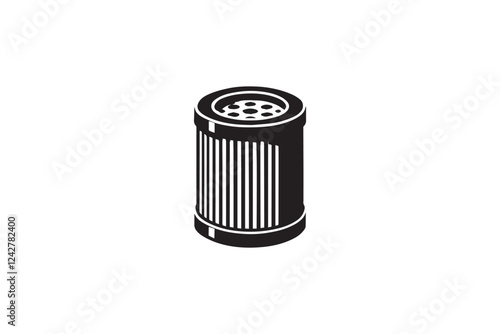 oil filter vector silhouette isolated in white background
