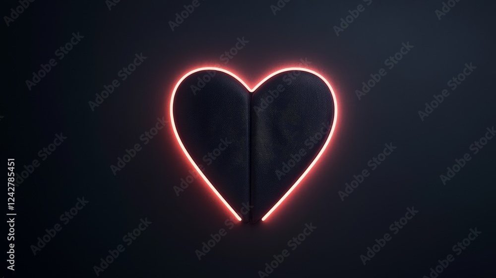 Glowing neon heart symbol with a white fill on a black background, representing love, passion, and emotion in a modern and vibrant digital style, ideal for romantic or artistic concepts. Glowing neon heart symbol with a white fill on a black background, representing love, passion, and emotion in a modern and vibrant digital style, ideal for romantic or artistic concepts.