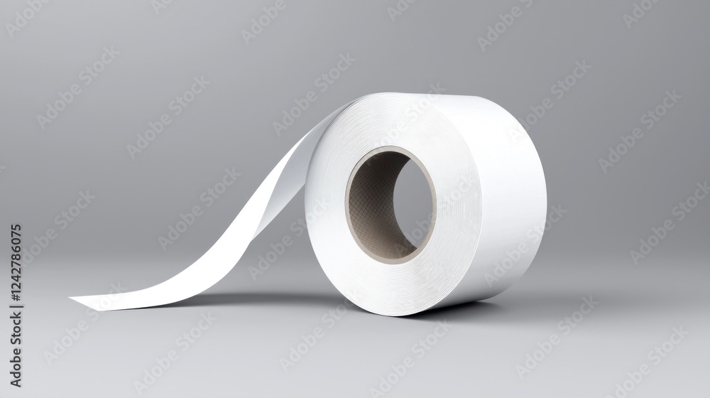 White Adhesive Tape Roll on Grey Background White Adhesive Tape Roll on Grey Background