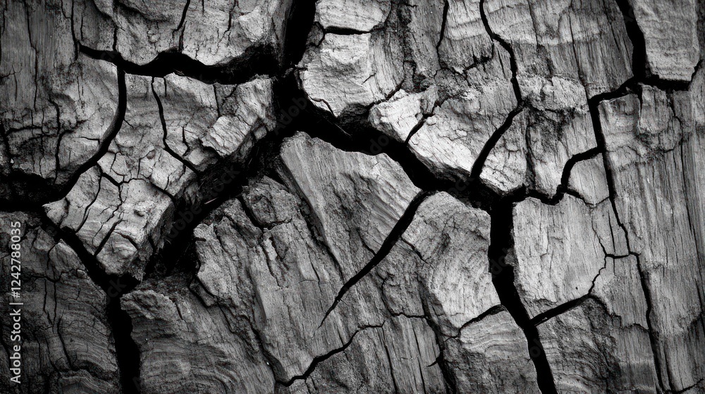Deeply Cracked Gray Wooden Surface Texture Deeply Cracked Gray Wooden Surface Texture