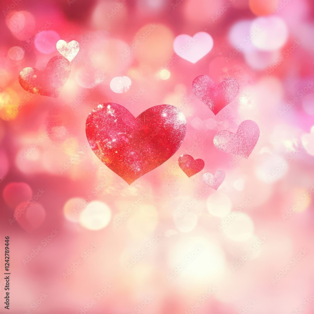 Bokeh Heart Background with Romantic Valentine's Day Theme Featuring Soft Focus and Dreamy Aesthetics Bokeh Heart Background with Romantic Valentine's Day Theme Featuring Soft Focus and Dreamy Aesthetics