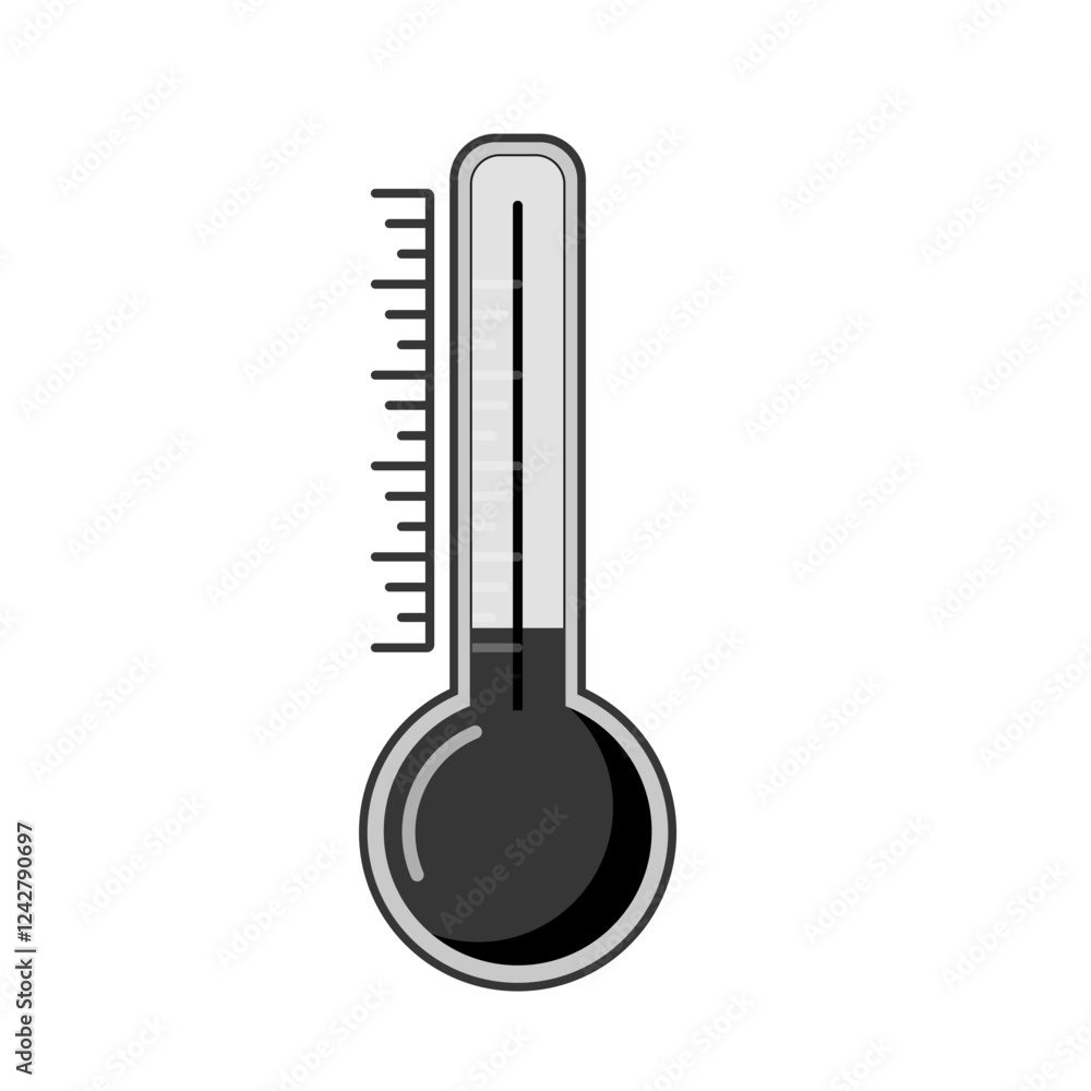 Cold thermometer with a snowflakes. Temperature weather thermometers meteorology, temp control thermostat device flat vector icon. Medical thermometers Cold thermometer with a snowflakes. Temperature weather thermometers meteorology, temp control thermostat device flat vector icon. Medical thermometers