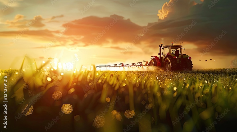 Fototapeta premium tractor on the field