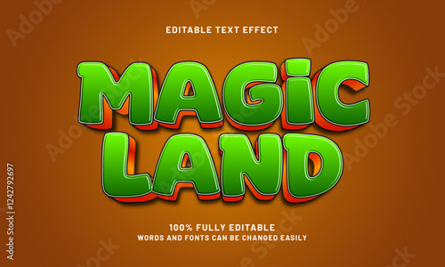 magic land editable text effect with a kids and play theme