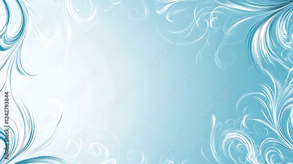 Teal swirls frame, abstract background, design Teal swirls frame, abstract background, design