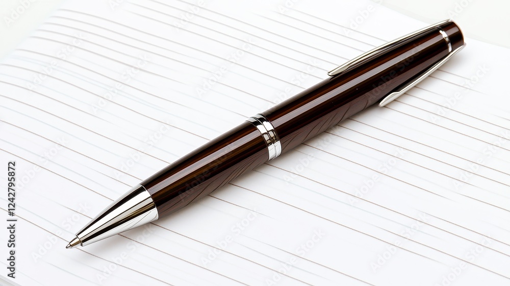 Sleek Brown Mechanical Pencil On Lined Notepad Sleek Brown Mechanical Pencil On Lined Notepad