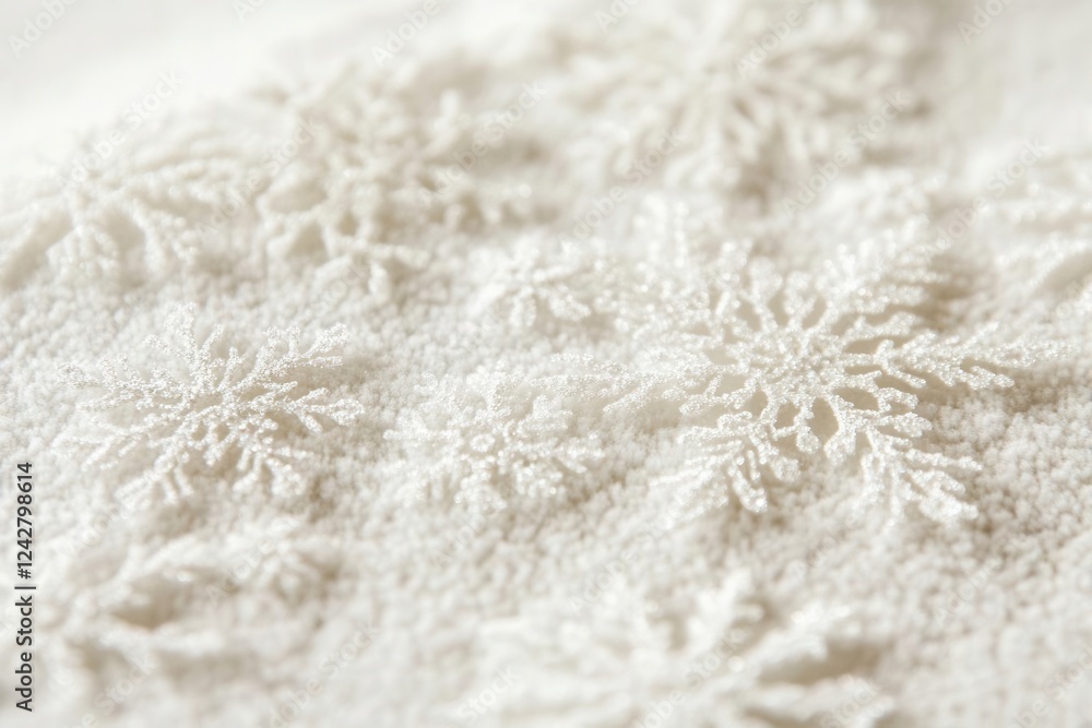 Delicate Snowflakes Falling Against Pure White Background Delicate Snowflakes Falling Against Pure White Background