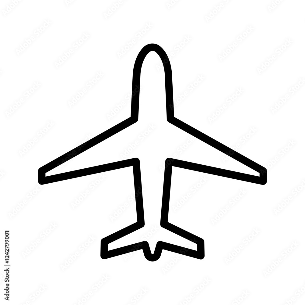 Fototapeta premium plane icon color editable on white background