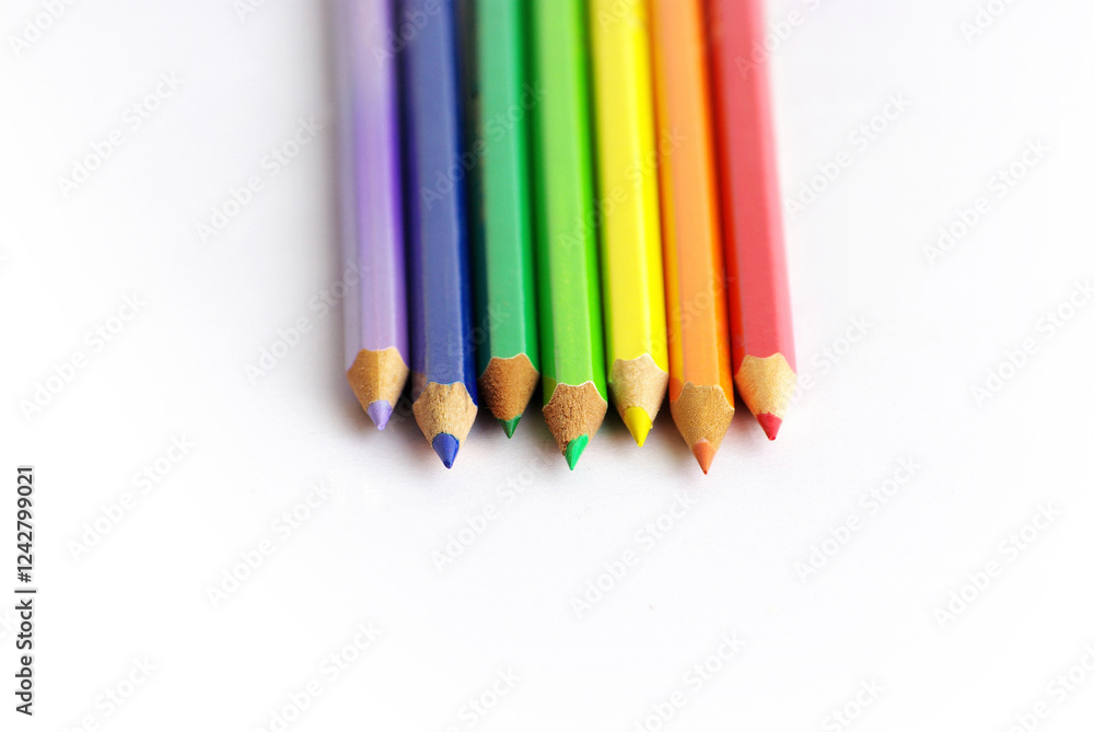 colored pencils on white background colored pencils on white background