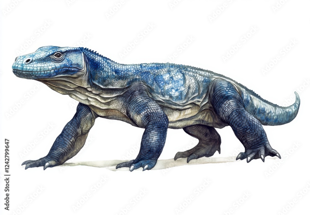 Obraz premium Komodo Dragon Portrait: A Close-Up View of This Powerful Reptile 