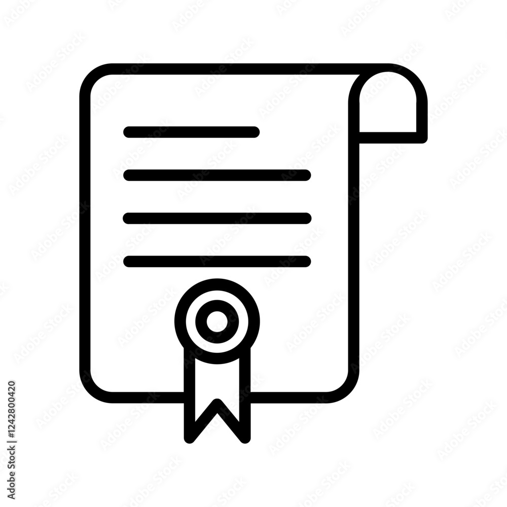 Diploma icon color editable on white background Diploma icon color editable on white background