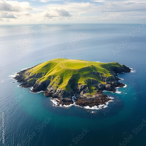 Glashedy Island is an uninhabitated island apprimately 1 mile of Pollen strand west of Trawbreaga Bay. Here seen from the castles - Donegal, Ireland photo