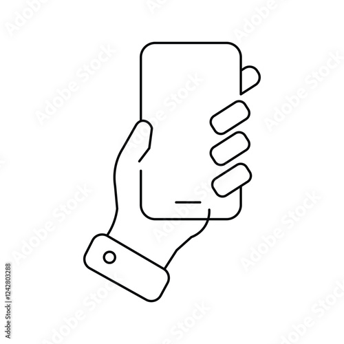 hand holding cellphone icon
