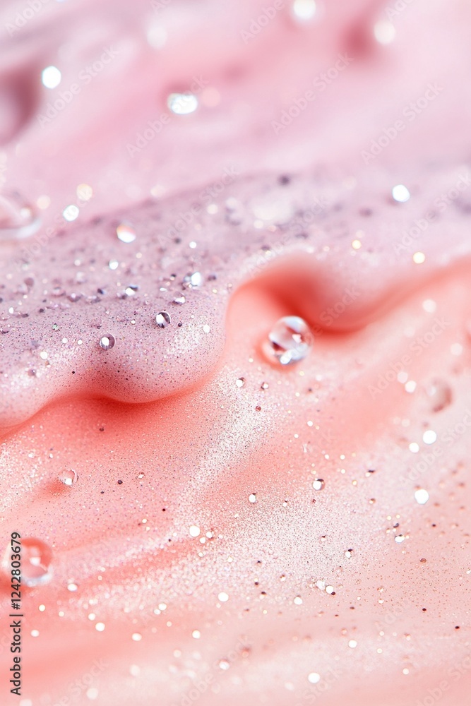 A gentle blend of coral and lavender shades creates a soft pastel gradient, while scattered glitter droplets resemble delicate dew. This whimsical design adds a dreamy touch A gentle blend of coral and lavender shades creates a soft pastel gradient, while scattered glitter droplets resemble delicate dew. This whimsical design adds a dreamy touch
