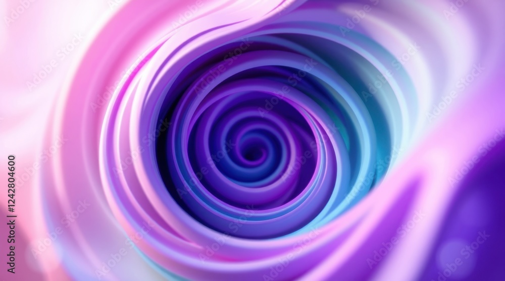 Fototapeta premium Vibrant swirls of purple and blue create a mesmerizing whirlpool effect in a dreamlike abstract design