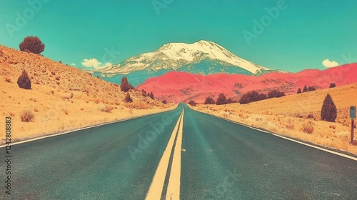 Colorful mountain landscape with a scenic road. photo