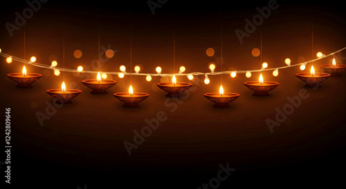 Festive Oil Lamps (Pelita) and Lights photo