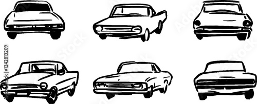 Hand-Drawn Car Illustrations Collection