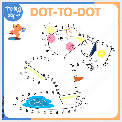 children's educational game. logic game. connect the dots by numbers. handwriting training. coloring book. ginger cats.	
