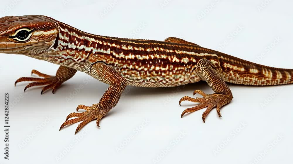 Colorful lizard in a studio setting showcasing its detailed patterns and unique features Colorful lizard in a studio setting showcasing its detailed patterns and unique features