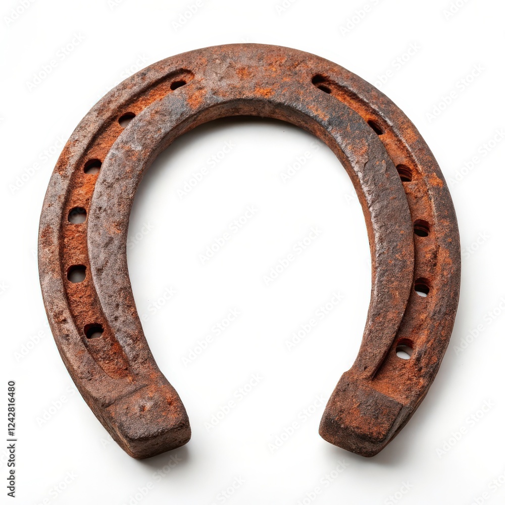Rustic Iron horseshoe on a white background Rustic Iron horseshoe on a white background