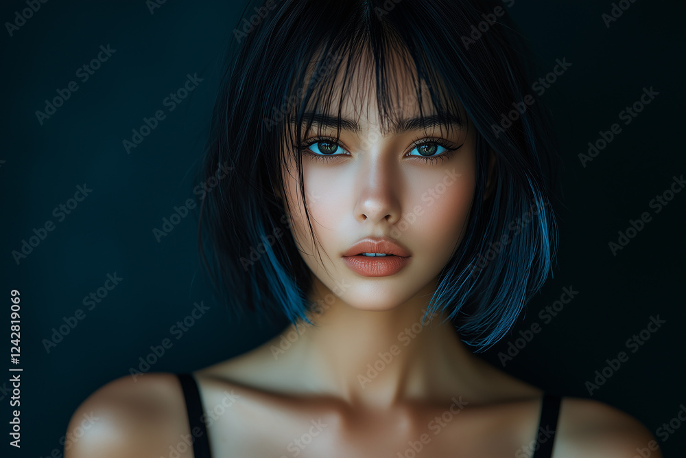 Fototapeta premium portrait of a brunette woman with expressive eyes