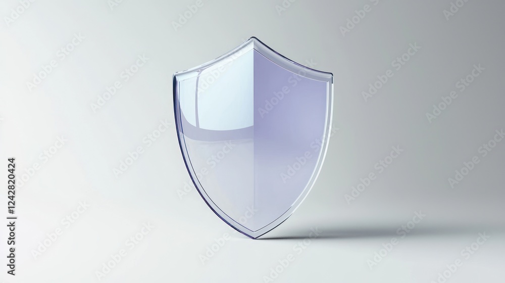 3D Render of a Glossy Purple Shield on White Background 3D Render of a Glossy Purple Shield on White Background